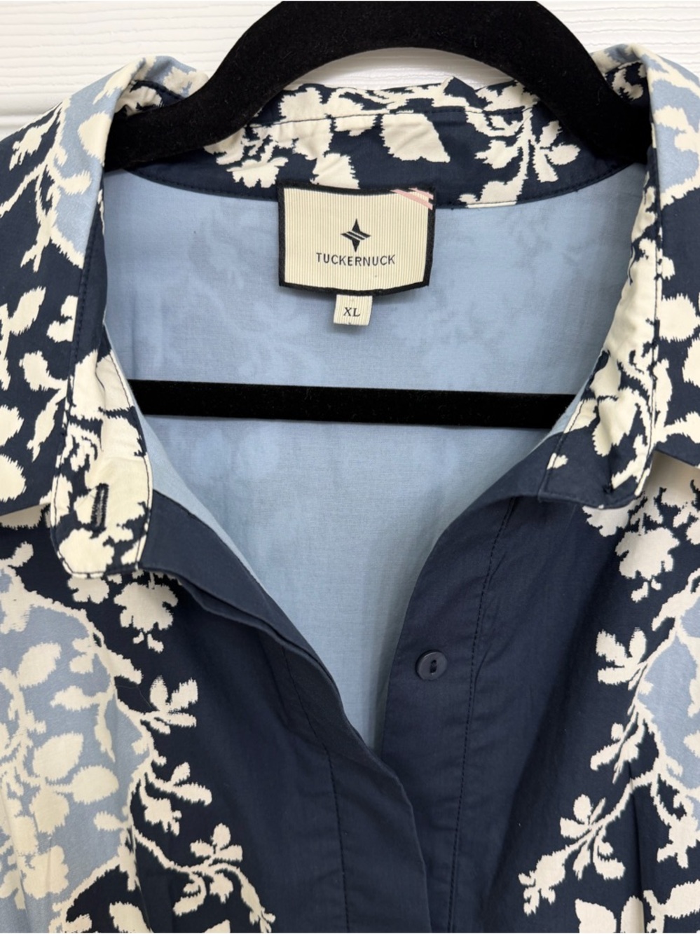 Tuckernuck Blue and Light Blue Floral Midi Dress - Picture 7 of 9